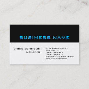 Visite Bleu noir blanc Unique Chic Manager Carte de visit