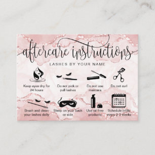 Visite Bleu Pink carte de post-soins extensions de cils i