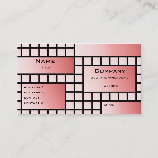 Visite Blocs funky Carte de visite, Rose doux (Devant)