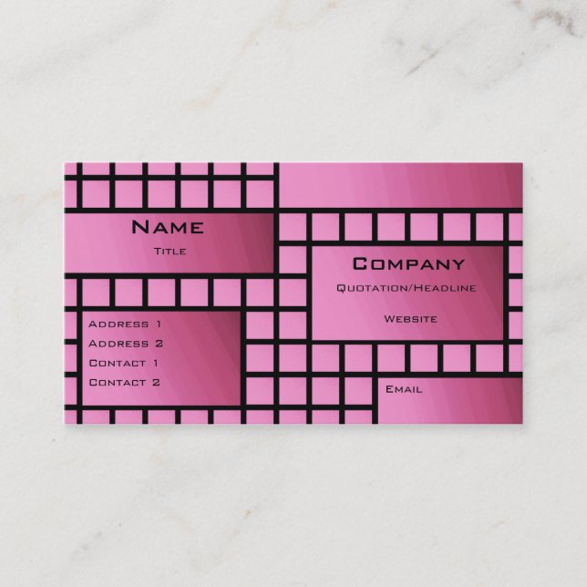 Visite Blocs funky Carte de visite, Rose profond (Devant)