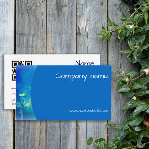 Visite Blowball photographie QR azure bleu Carte de visit