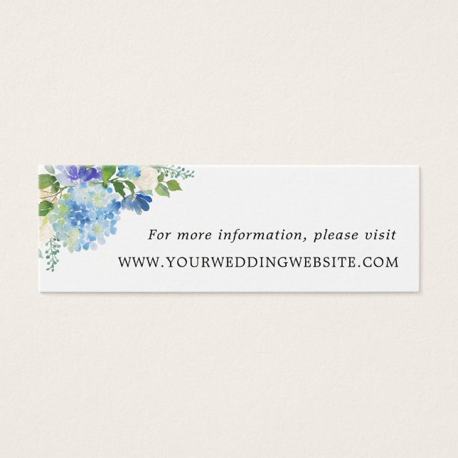 Visite Blue Hydrangeas Floral Mariage Cartes de site Web (Devant)