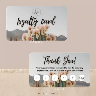 Visite Boho | Cactus à fleurs | Esthétique | Carte de fid