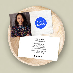 Visite Bois blanc Ajouter un Carte photo de logo