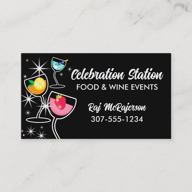 Visite Boissons de la réception nourriture et vin carte d (Devant)