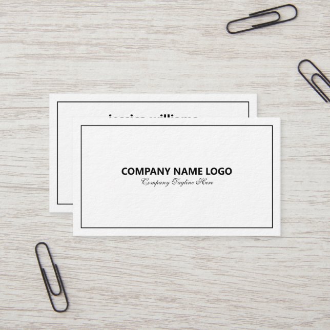 Visite Bordure Tin Bl Simple Et Moderne Sur Carte de visi (Devant/Arrière en situation)