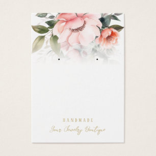 Visite Boucles de fleurs d'aquarelle Bijoux Cartes d'affi