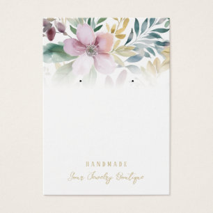 Visite Boucles de fleurs d'aquarelle Bijoux Cartes d'affi