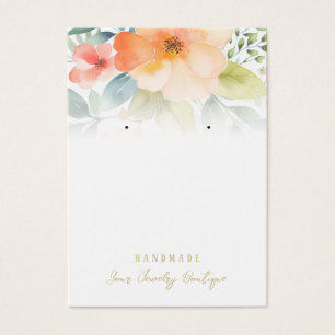 Visite Boucles de fleurs d'aquarelle Bijoux Cartes d'affi