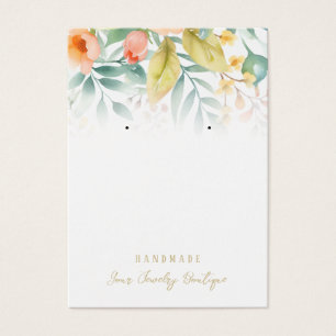 Visite Boucles de fleurs d'aquarelle Bijoux Cartes d'affi