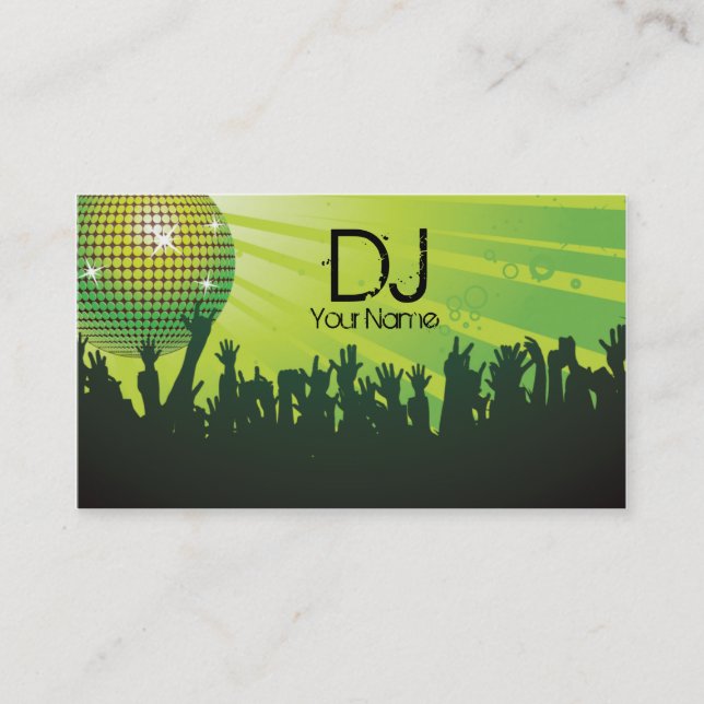 Visite Boule Disco -DJ Carte de visite-green (Devant)