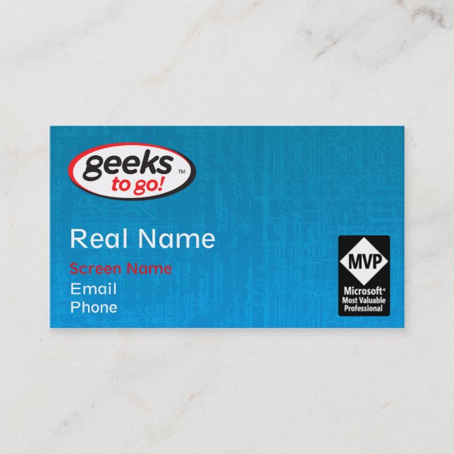 Visite Bout propre un de la carte MVP de geeks (Devant)