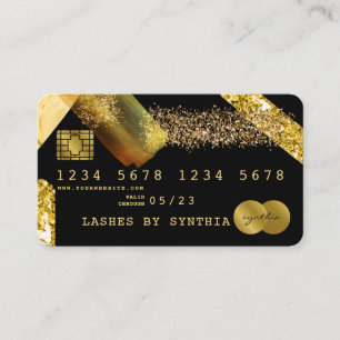 Visite Brosse à huile d'or stylisée par carte de crédit
