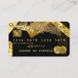 Visite Brosse à huile d'or stylisée par carte de crédit
