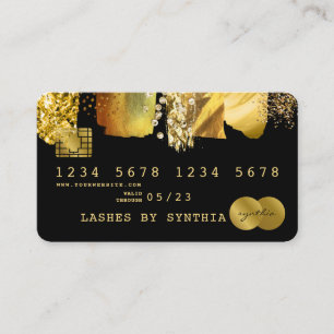 Visite Brosse à huile d'or stylisée par carte de crédit