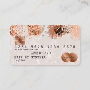 Visite Brosse en cuivre or Rose stylisé par carte de créd