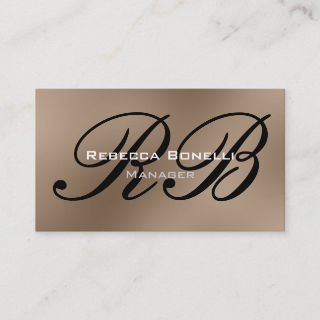 Visite Browny Beige Black Monogram Manager Carte de visit (Devant)