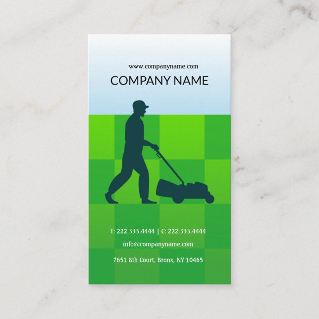 Visite Broyeur, Ménage, Carte d'entretien de pelouse (Devant)