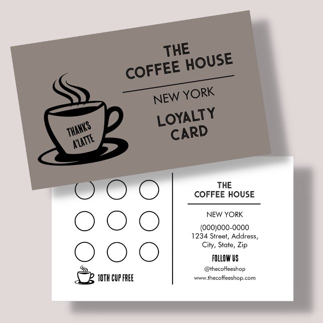 Visite Brun | Carte de fidélité Café Shop (Créateur téléchargé)