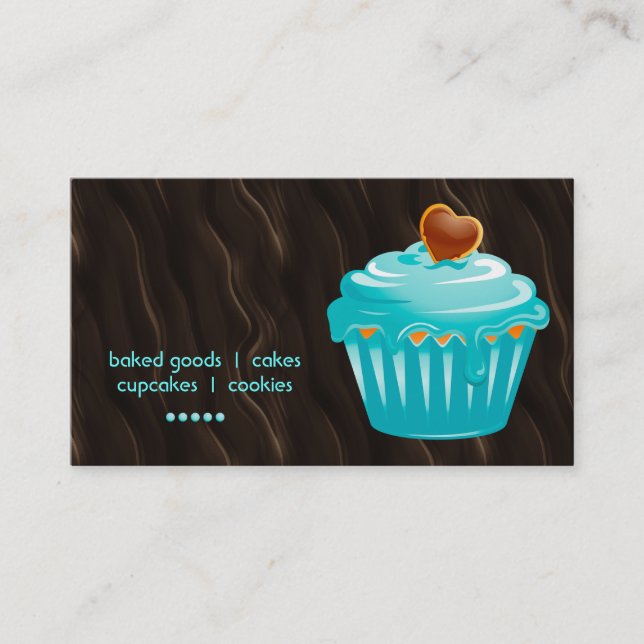 Visite Brun chocolat bleu de petit gâteau de carte de (Devant)