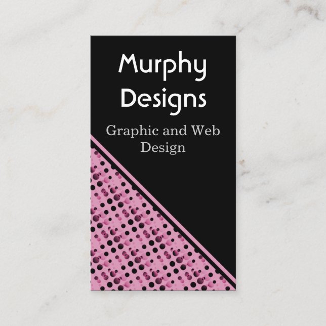 Visite Bulles rétro Carte de visite, rose (Devant)