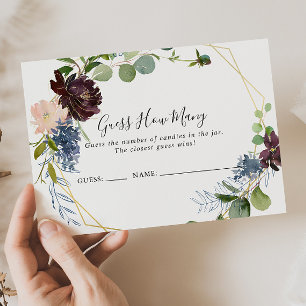 Visite Burgundy Gold Géométrique Devinez combien de carte