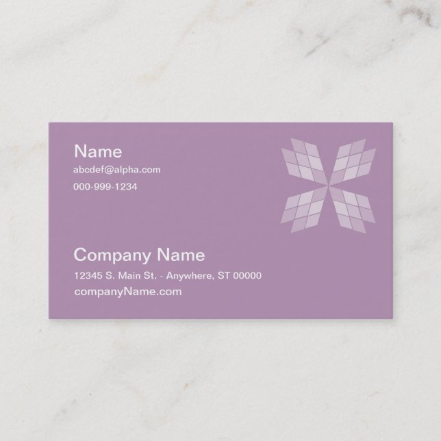 Visite Bus. Carte - Pièces Piecées de Pétales De Diamant (Devant)