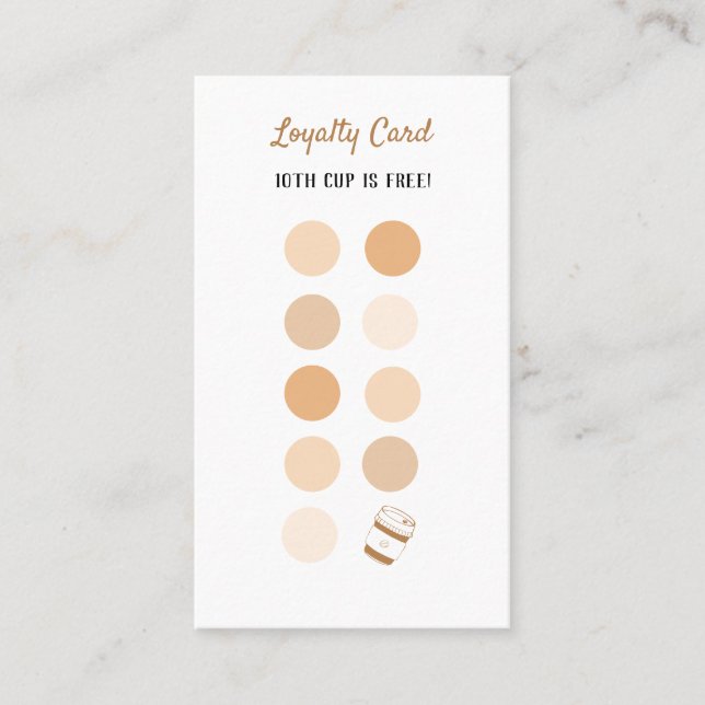 Visite Café Shop Carte de fidélité, Carte de fidélité Caf (Devant)