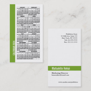 Visite Calendrier 2024 Portefeuille taille Carte de visit
