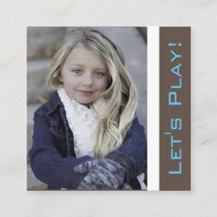Visite Carré Carte à la mode w/Photo de Playdate