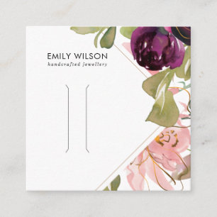 VISITE CARRÉ CARTE D'AFFICHAGE DE LA CLIP FLEURIE DE CHEVEUX BR