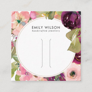 VISITE CARRÉ CARTE D'AFFICHAGE DE LA CLIP FLEURIE DE CHEVEUX BR