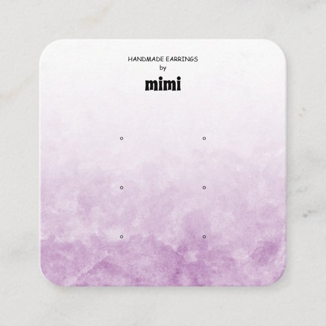 Visite Carré Carte d'affichage de l'oreille violette Aquarelle (Devant)