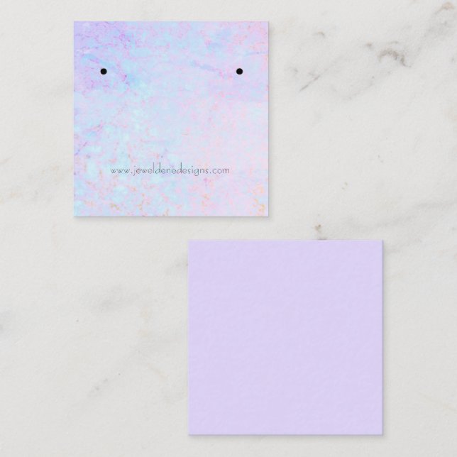 Visite Carré Carte d'affichage des boucles d'oreilles de textur (Devant / Derrière)