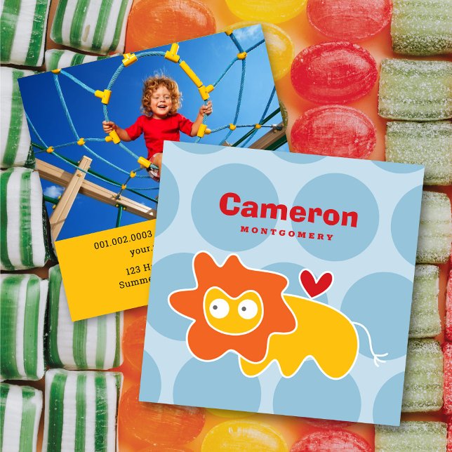 Visite Carré Carte d'appel photo du profil de l'enfant de Lion (Créateur téléchargé)