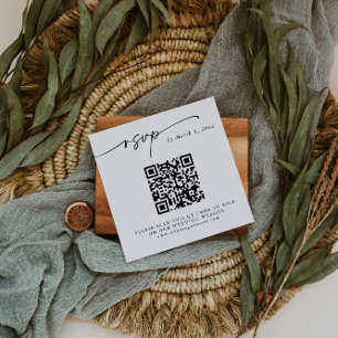 Visite Carré Carte de boîtier RSVP de code QR simple et élégant