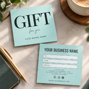 Visite Carré Carte de bon de cadeau d'entreprise à réduction