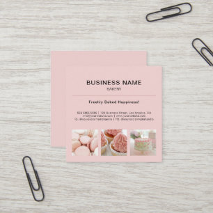 Visite Carré Carte de boulangerie minimale rose personnalisée a