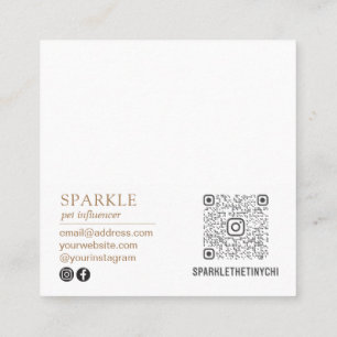 Visite Carré Carte de correspondance photo avec code QR scannab