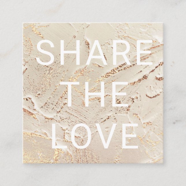 Visite Carré carte de fidélité moderne en or texturé (Devant)