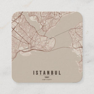 Visite Carré Carte de la ville d'Istanbul, Türkiye & Texte pers