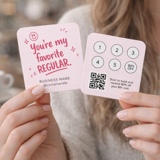 Visite Carré Carte de parrainage beauté avec QR Code (Créateur téléchargé)