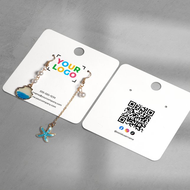 Visite Carré Carte de Présentation de Boucles d'Oreilles avec V (Créateur téléchargé)
