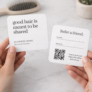 Visite Carré Carte de recommandation de salon de coiffure avec