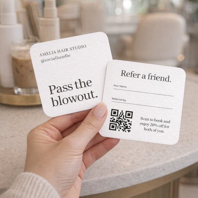 Visite Carré Carte de référencement QR Code pour Salon de Coiff (Créateur téléchargé)