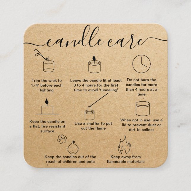 Visite Carré Carte de remerciements de carte de bougie Ajouter  (Devant)