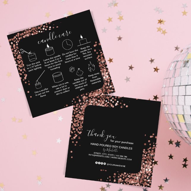 Visite Carré Carte de remerciements d'entretien des bougies Ajo (Créateur téléchargé)