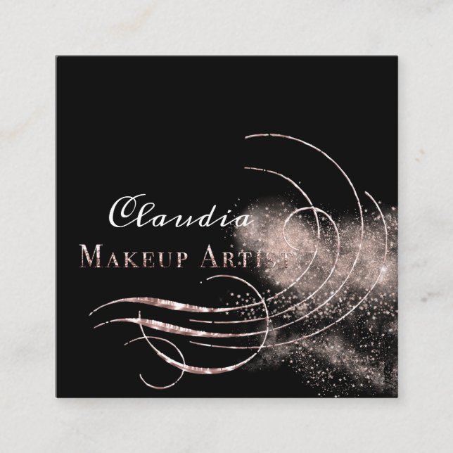 Visite Carré Carte de rendez-vous de l'artiste de maquillage du (Devant)