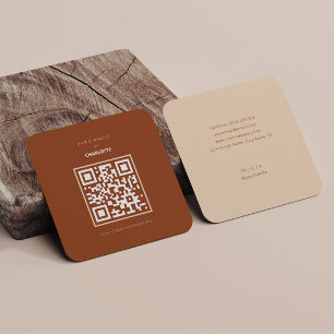 Visite Carré Carte de rendez-vous en terre cuite moderne avec Q