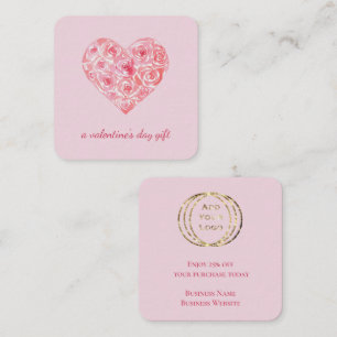 Visite Carré Carte de Vente de la Saint-Valentin au Cœur Aquare